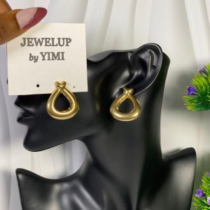 Gold Teardrop Hoop Earrings (sample)