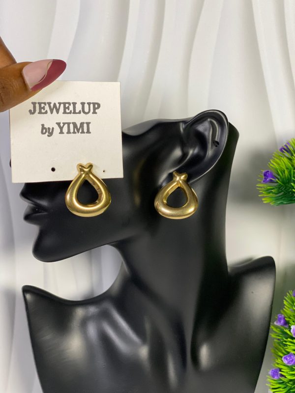 Gold Teardrop Hoop Earrings (sample)